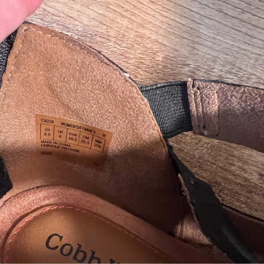 Cobb Hill Black‎ Leather Cutout Comfort Heels Size 8.5